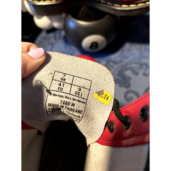 Dr Martens Fire Engine Candy Apple Red Patent Leather Size 9/EU 41 - Picture 7 of 9